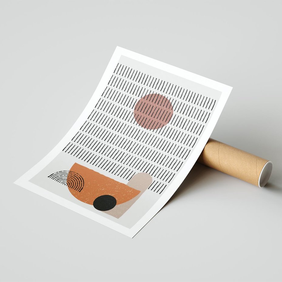 Plakat bez ramy 50x70 - Symetria w Stylu Mid-Century - minimalistyczny obraz, mid-century styl