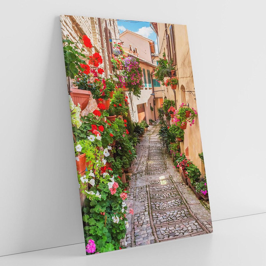 Obraz na płótnie 80x120 - miasto w kolorach - uliczka, miasto