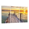 Obraz na płótnie 120x80 - Spokojny pomost nad jeziorem - pomost, jezioro