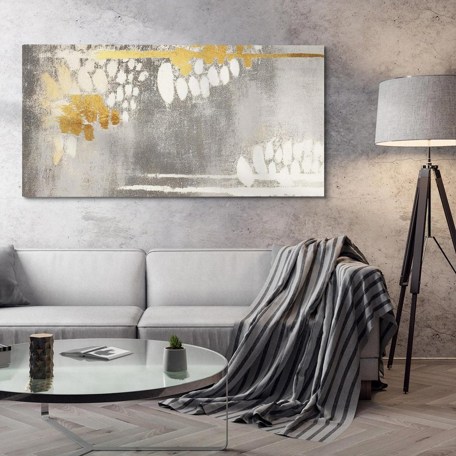 Obraz na płótnie 120x60 - Malowane impresje zmysłów - abstrakcyjne plamy, linie