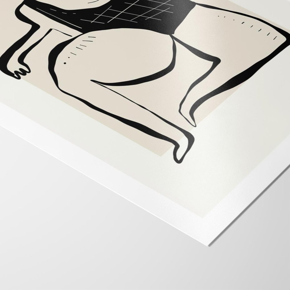 Plakat bez ramy 30x40 - Szkic Kobiety w Czerni i Bieli - grafika, modern