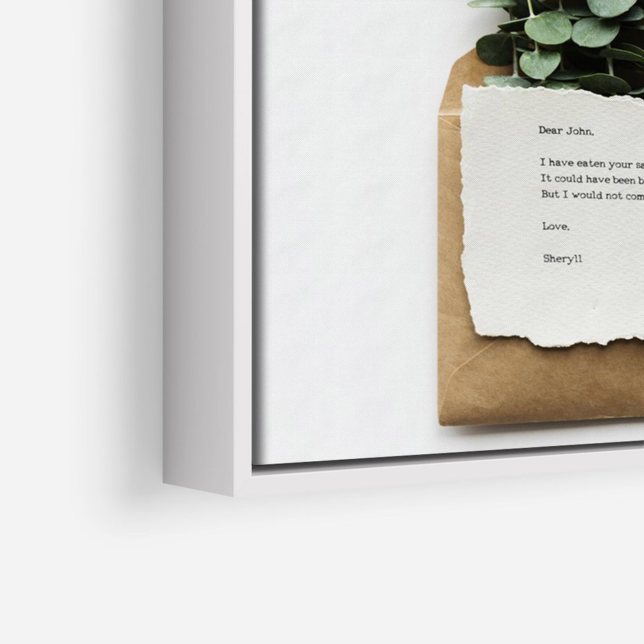 Obraz w ramie 80x120 - Eukaliptusowa harmonia - eukaliptus, liście - rama biała