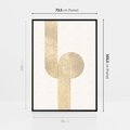 Obraz w ramie 70x100 - Podróżne Kształty - geometryczne linie w złotym kolorze, minimalizm - rama czarna