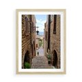 Plakat w ramie 50x70 - Perspektywa malowniczej uliczki - uliczka, perspektywa - rama drewno