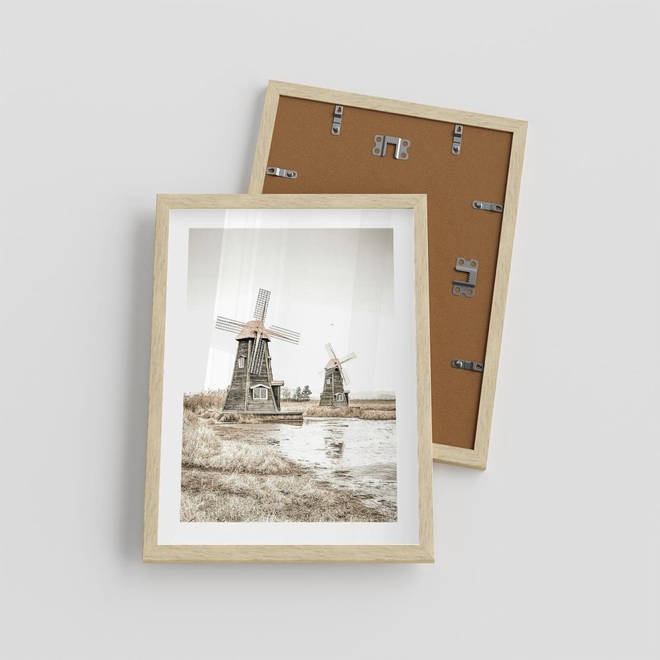 Plakat w ramie 30x40 - Wiejskie Młyny: Rustykalna Fotografia - młyny, rustykalna fotografia - rama drewno