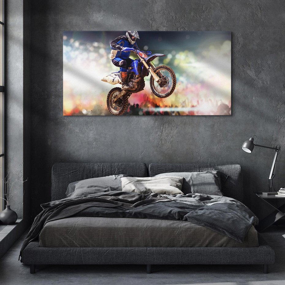 Obraz na płótnie 100x50 - Adrenalina na motocyklu cross - motocykl, cross