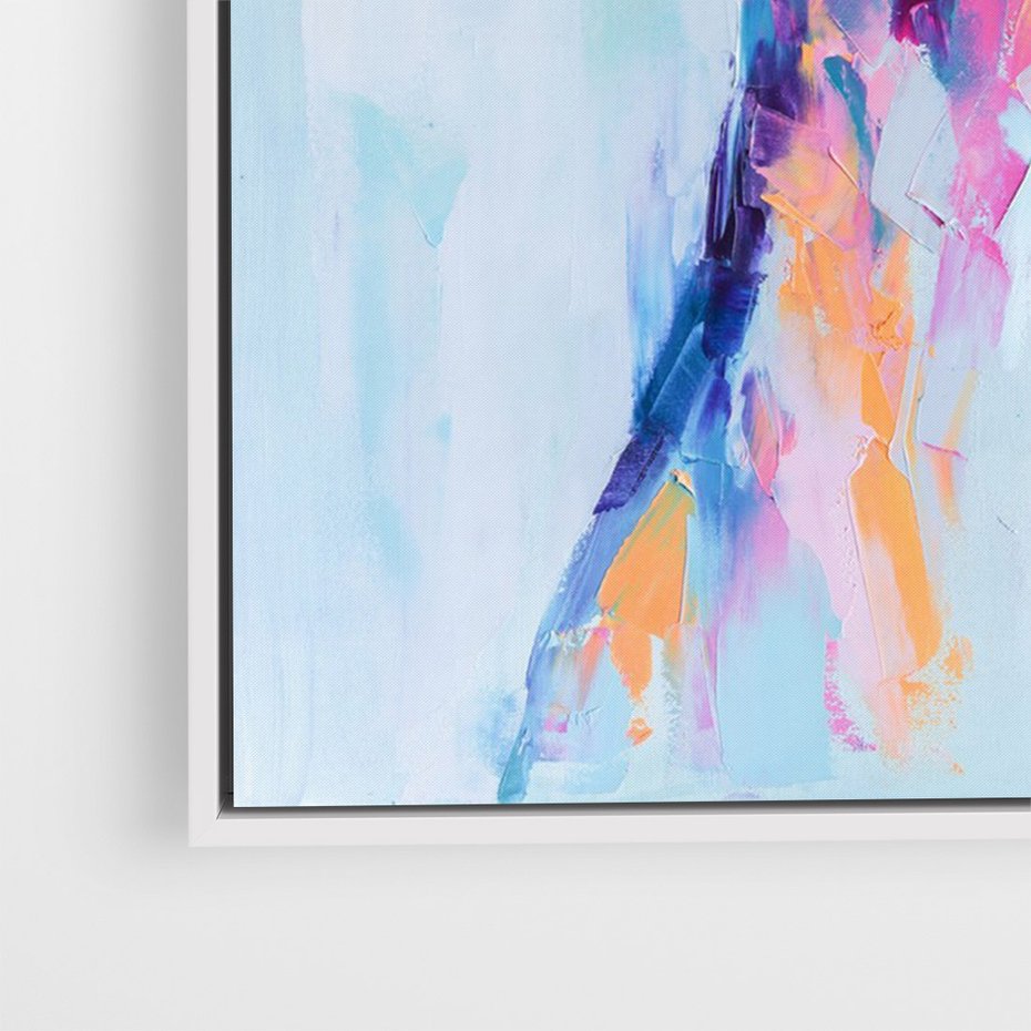 Obraz w ramie 70x100 - Cześć! Jak się Masz? - obraz olejny, zabawna sztuka - rama biała