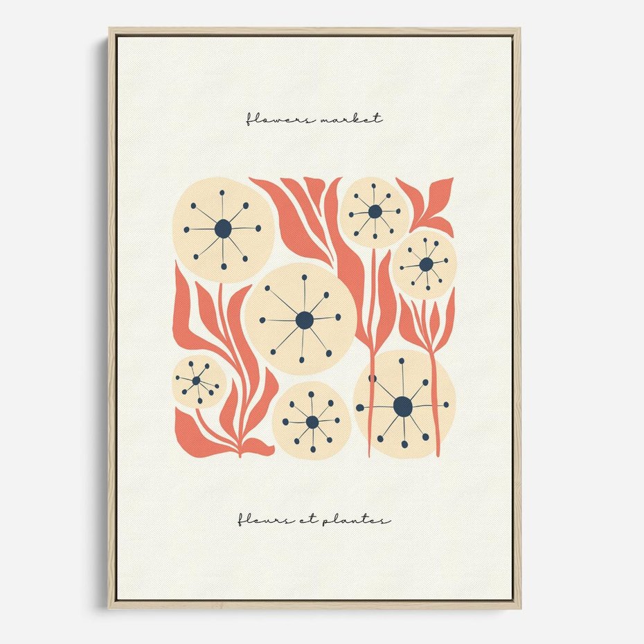 Obraz w ramie 70x100 - Dmuchawce w Abstrakcji - dmuchawce, abstrakcja - rama drewno