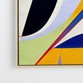 Obraz w ramie 120x80 - Kolorowe Przesunięcia Kształtów - abstrakcyjny obraz olejny, żywe kolory - rama drewno