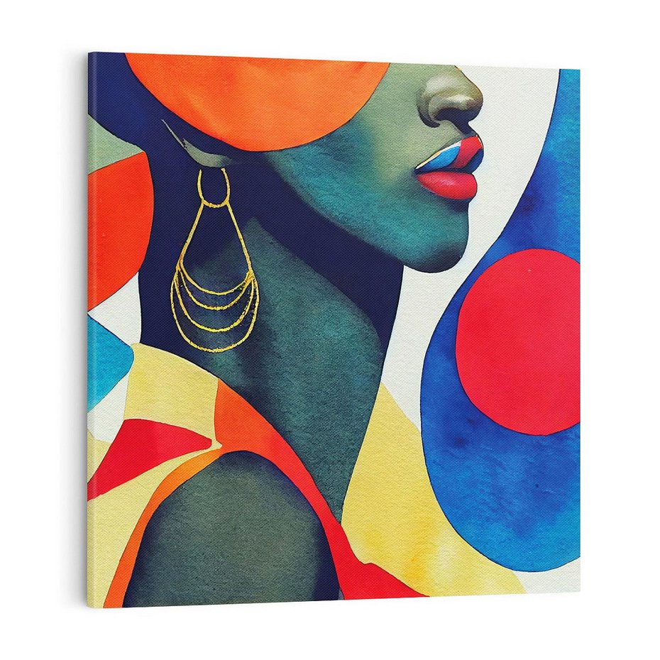 Obraz na płótnie 70x70 - Kolory Kobiety - mural, abstrakcja