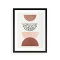 Plakat w ramie 30x40 - Geometryczna Harmonia w Brązach i Beżach - geometryczne kształty, brązy i beże - rama czarna