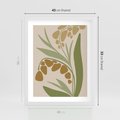 Plakat w ramie 40x50 - Minimalizm z Roślinami - nowoczesny plakat, roślinność - rama biała