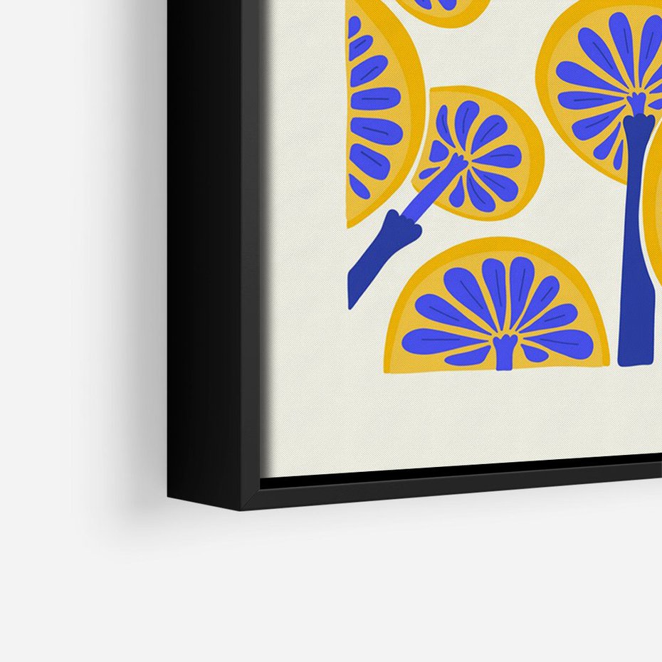 Obraz w ramie 50x70 - Malowane w słońcu - abstrakcyjna kompozycja, grzyby - rama czarna