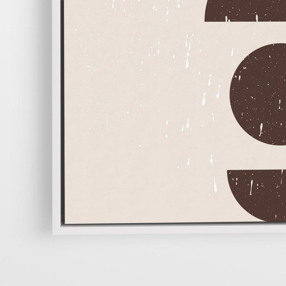 Obraz w ramie 50x50 - Migocące Granice - mid century styl, nowoczesna grafika - rama biała