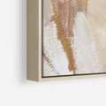 Obraz w ramie 70x50 - Elegancja w Złocistym Chaosie - złoto beż, abstrakcja - rama drewno