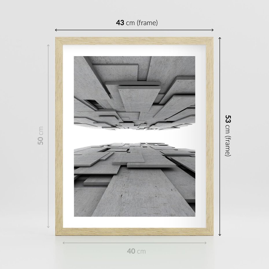 Plakat w ramie 40x50 - Architektura 3D - architektura, 3D - rama drewno