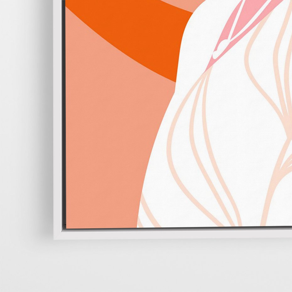 Obraz w ramie 70x100 - Kobieca Harmonia - nowoczesny plakat, styl retro - rama biała