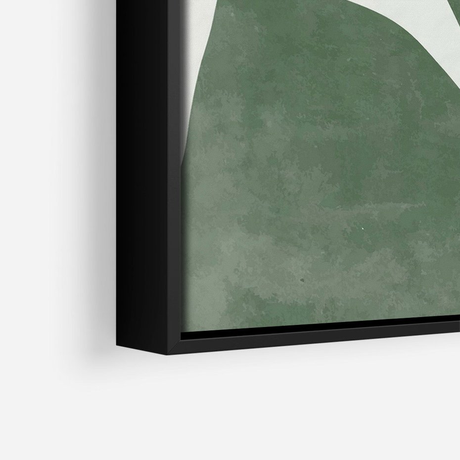 Obraz w ramie 70x100 - Oaza Harmonii - abstrakcyjny kształt, zielony plakat - rama czarna