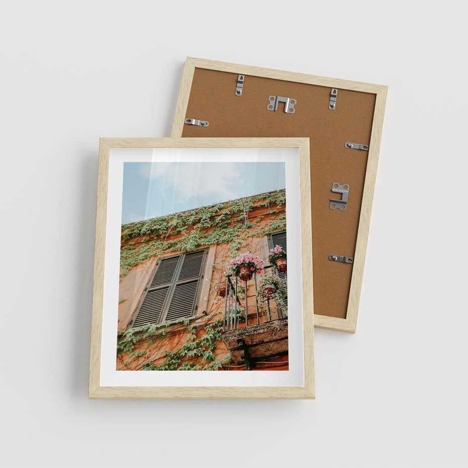 Plakat w ramie 40x50 - Okno do włoskich budynków - włoskie, budynki - rama drewno