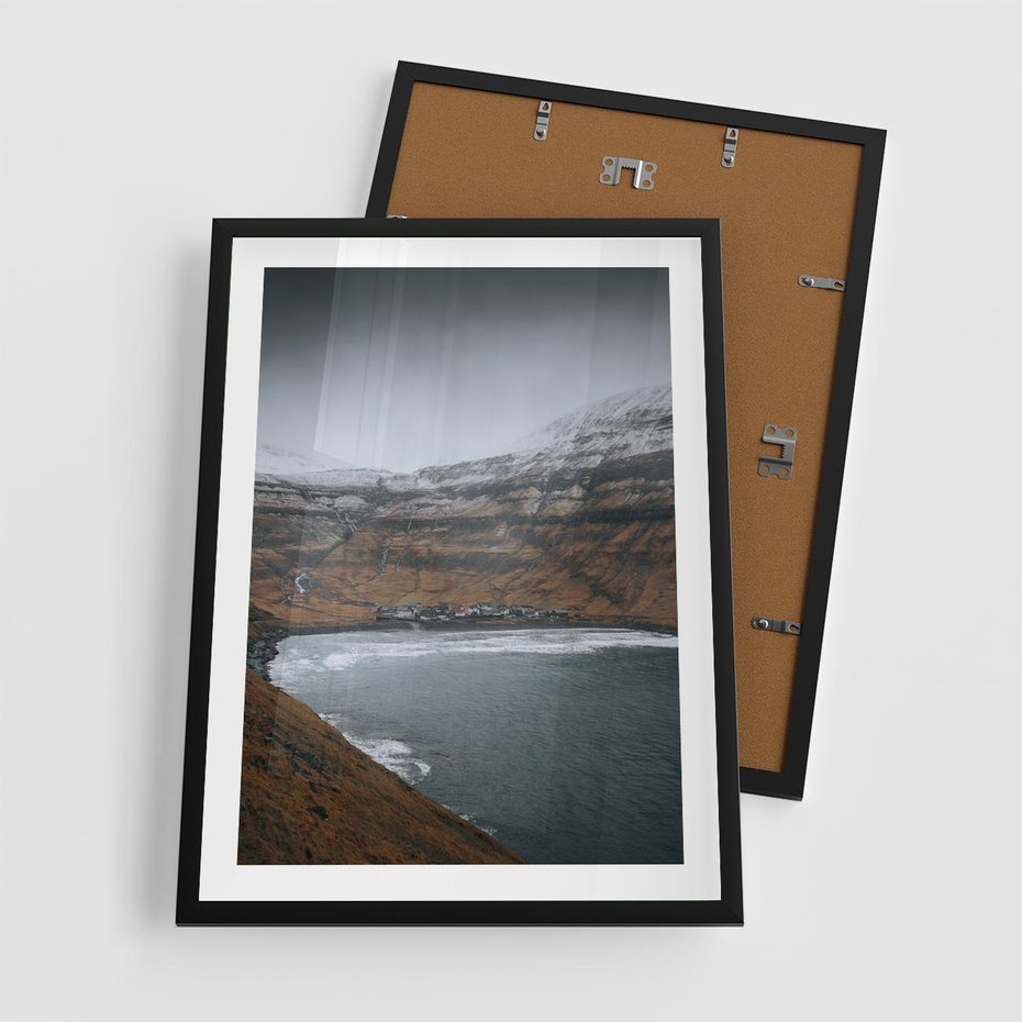 Plakat w ramie 50x70 - Spektakularna Przyroda - fiordy, Norwegia - rama czarna