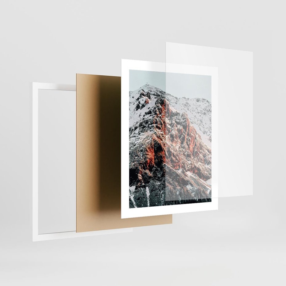 Plakat w ramie 40x50 - Zima na Szczycie - góry, zima - rama biała