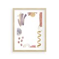 Plakat w ramie 30x40 - Wibracje Pastelowych Odcieni - abstrakcyjny plakat, akwarelowe plamy - rama drewno