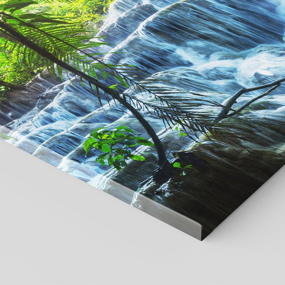 Obraz na płótnie 60x60 - Meksykański wodospad w lesie - wodospad, las