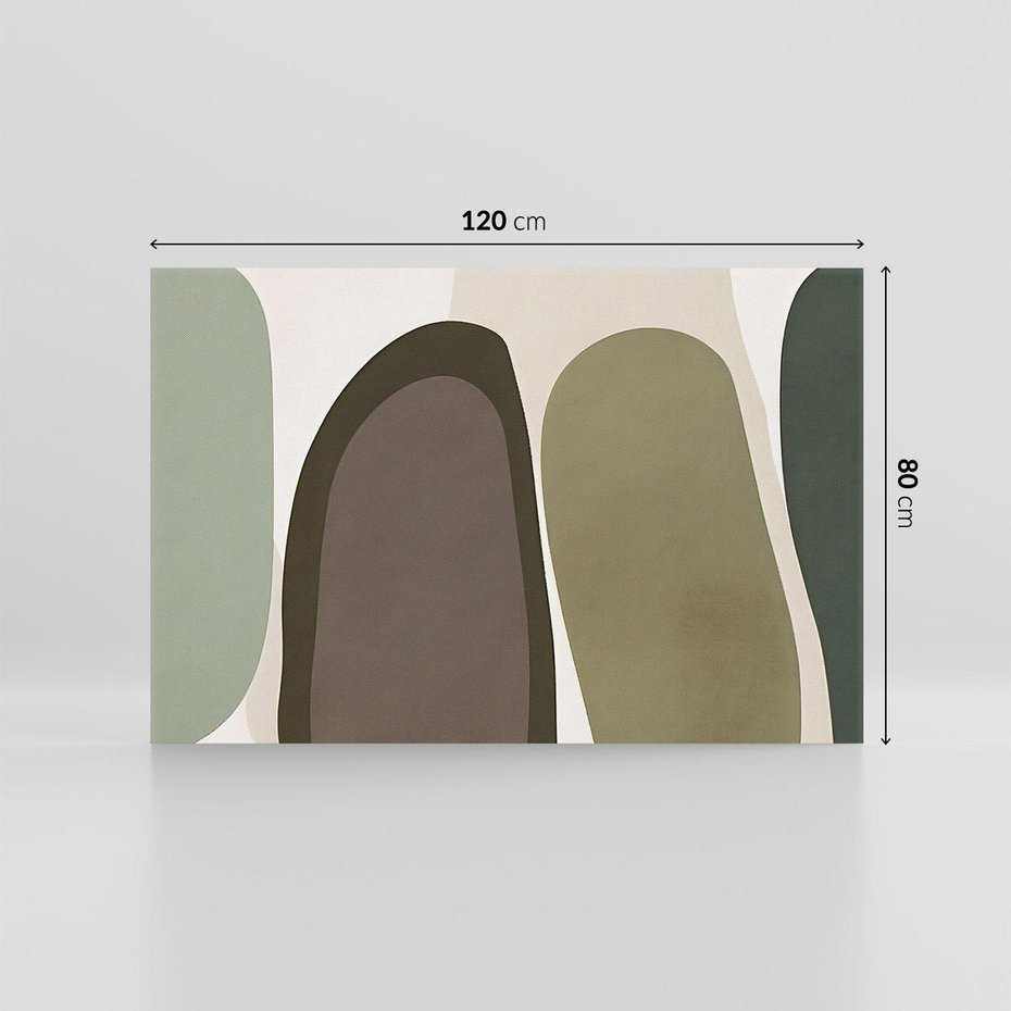 Obraz na płótnie 120x80 - Fale w Zieleni - abstrakcyjne kształty, zgaszona zieleń