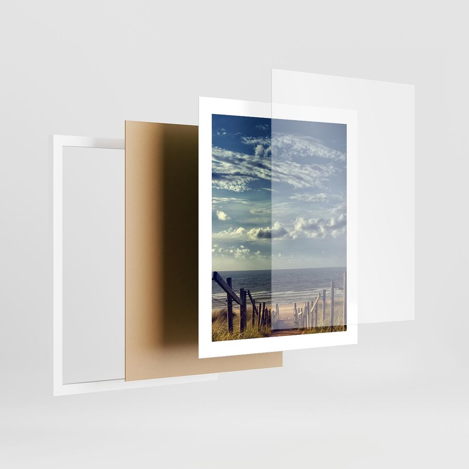 Plakat w ramie 40x50 - Plaża i morze - plaża, morze - rama biała