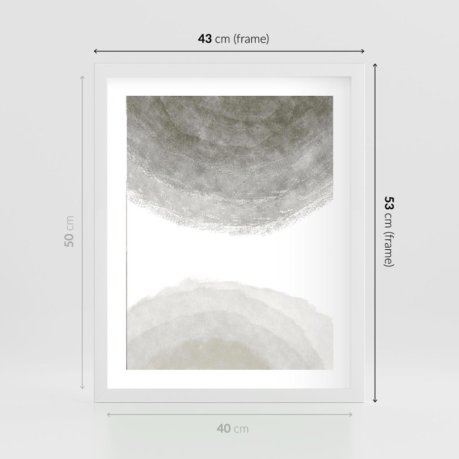 Plakat w ramie 40x50 - Impresje Energii - rozmyte cienie, abstrakcja - rama biała
