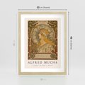Plakat w ramie 30x40 - Mucha: Reprodukcja i Typografia na Plakacie - reprodukcja, alfons mucha - rama drewno