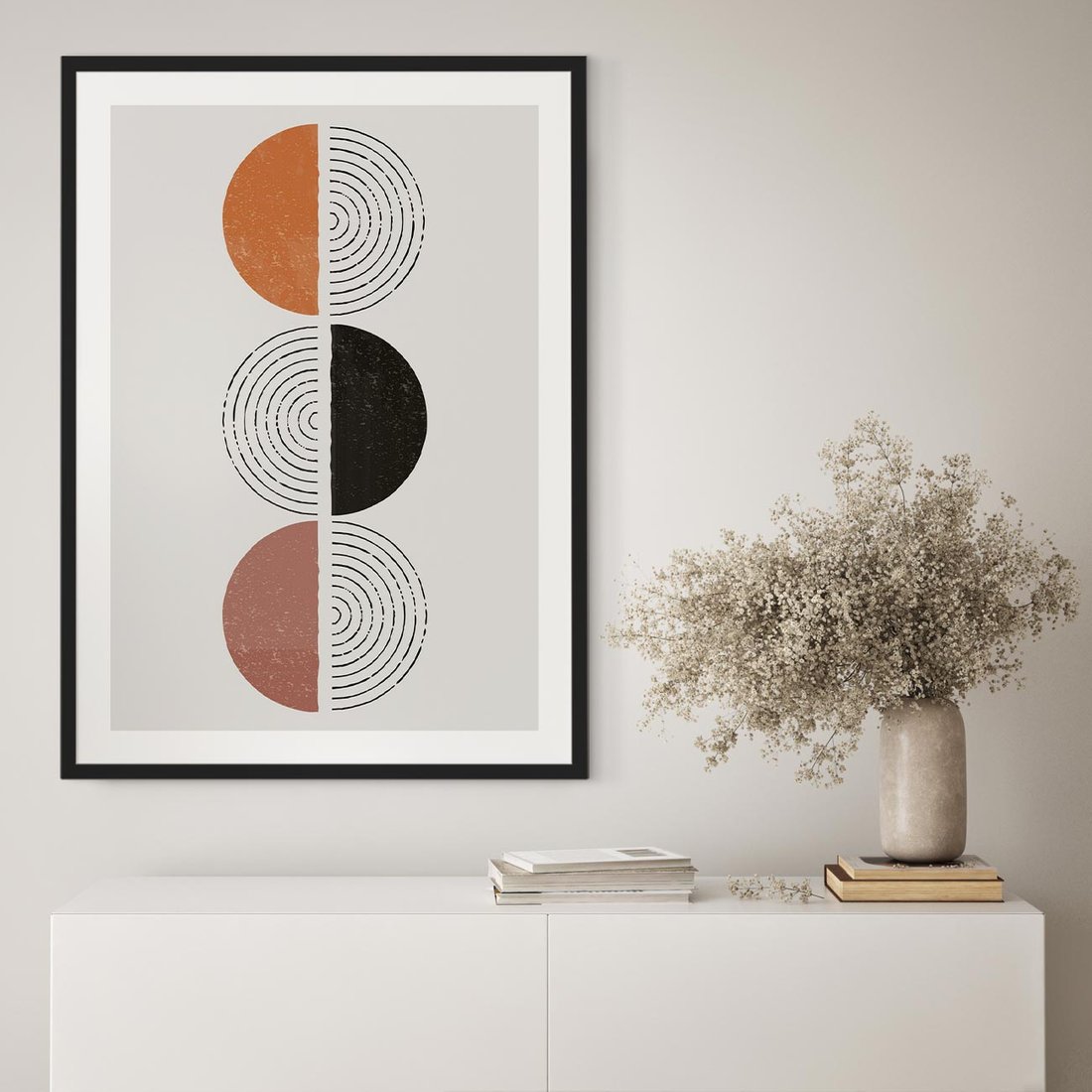 Plakat w ramie 40x50 - Eksperymenty z Geometrią - geometryczny plakat, sztuka nowoczesna - rama czarna