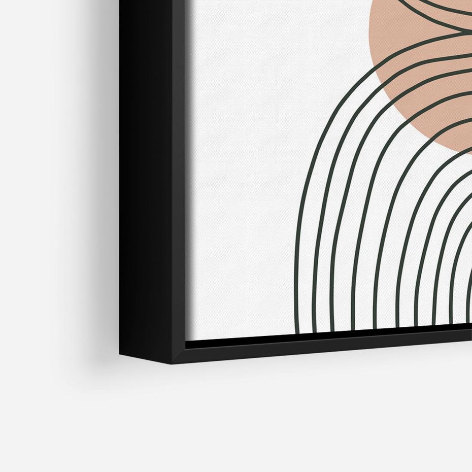 Obraz w ramie 50x50 - Przenikające Widzenia - półkola, koło - rama czarna