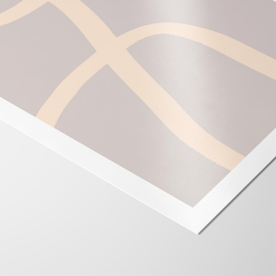 Plakat bez ramy 21x30 - Beżowe Boho Zaplątanie - minimalistyczny obraz, nowoczesny