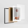 Plakat w ramie 30x40 - Symetria w Stylu Mid-Century - minimalistyczny obraz, mid-century styl - rama czarna
