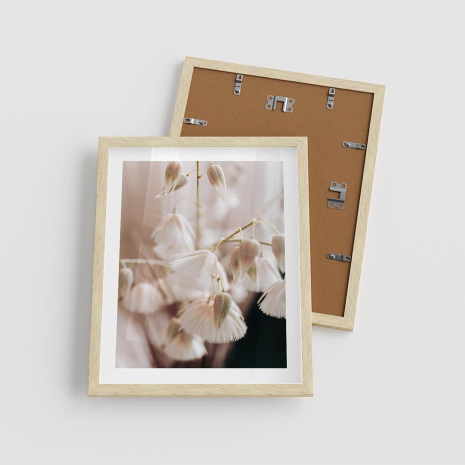 Plakat w ramie 40x50 - Suszona Delikatność - suszone kwiaty, rośliny - rama drewno
