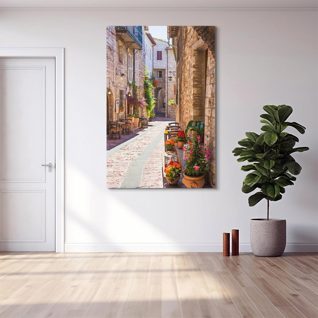 Obraz na płótnie 80x120 - Malownicze Zakątki Miasta - uliczka, perspektywa
