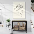 Obraz w ramie 70x100 - Tajemniczy Rytm - kobieta, posąg - rama biała