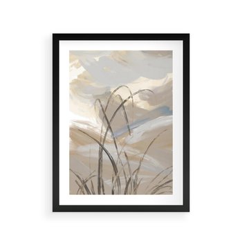 Plakat w ramie 30x40 - Nowoczesne Odbicia - akwarela, obraz - rama czarna