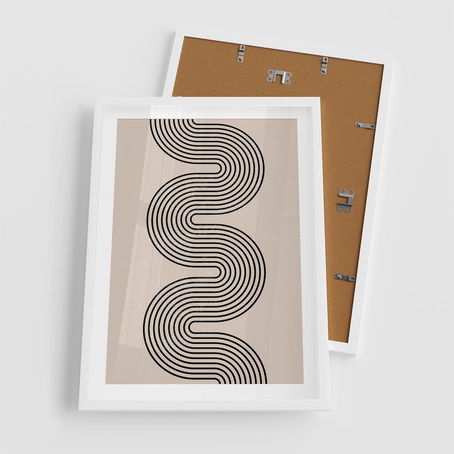 Plakat w ramie 50x70 - Bezgraniczne Odbicia - abstrakcyjne linie, geometria - rama biała