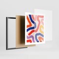 Plakat w ramie 40x50 - Intrygujące Widzenia - abstrakcyjny kolorowy obraz, kolorowe linie - rama czarna