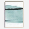 Obraz w ramie 70x100 - Turkusowy Świat - minimlizm, abstrakcja - rama drewno