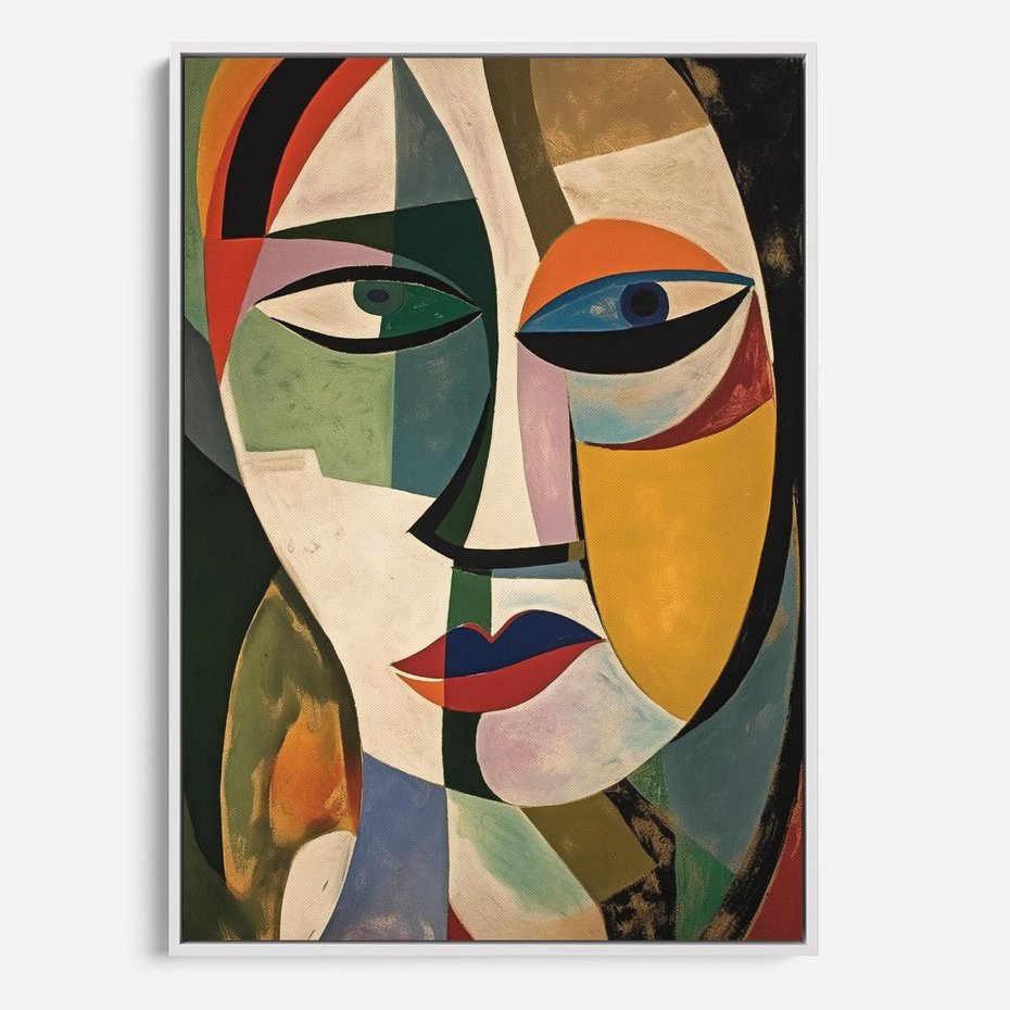 Obraz w ramie 70x100 - Kolorowe Dziwne Wyobrażenia - abstrakcyjny obraz, olejny - rama biała