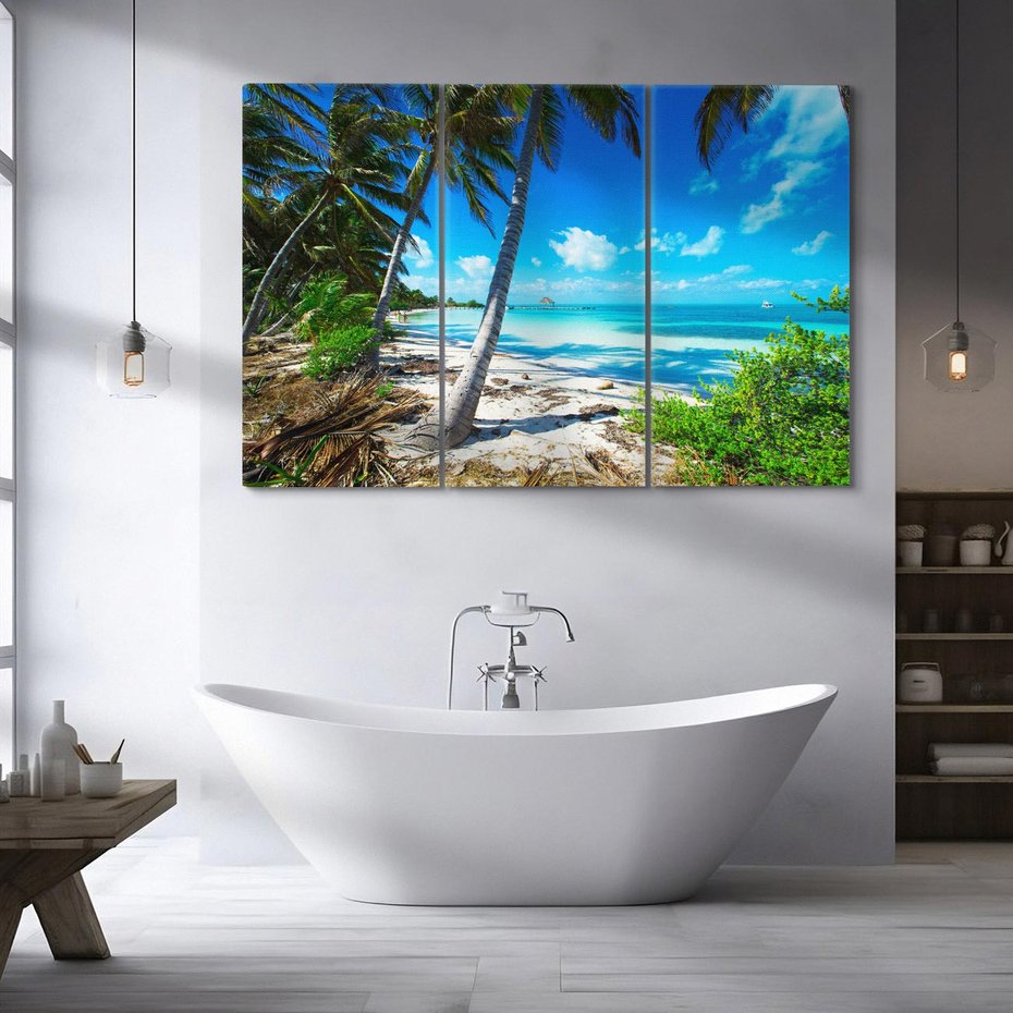 Obraz na płótnie 120x80 - Raj na Tropikalnej Wyspie - tropikalna, wyspa