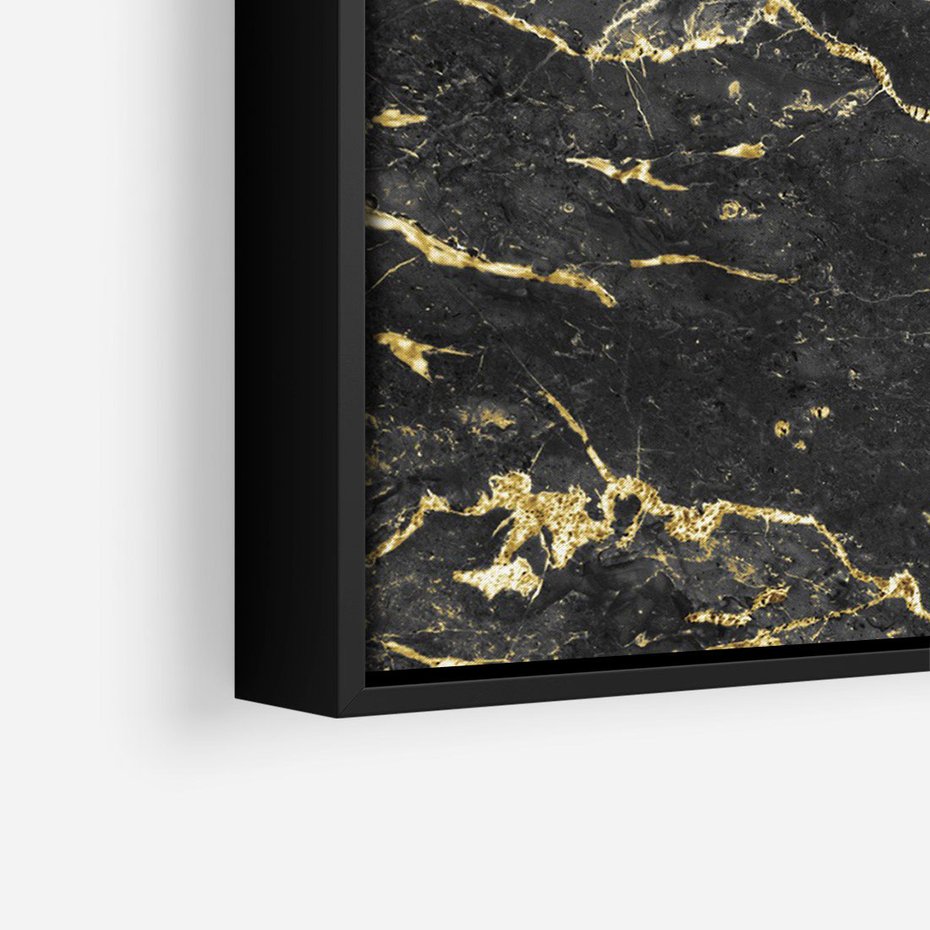 Obraz w ramie 50x70 - Egzotyczny Blask - marmur, złoto - rama czarna