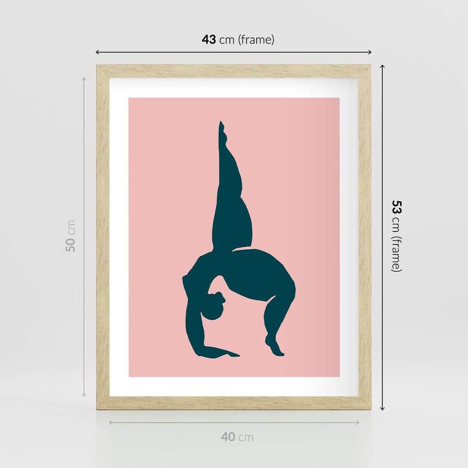 Plakat w ramie 40x50 - Zaklęte Wzory - abstrakcja, kobieca sylwetka - rama drewno