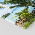 Obraz na płótnie 50x70 - Rajski wypoczynek - palmy, morze