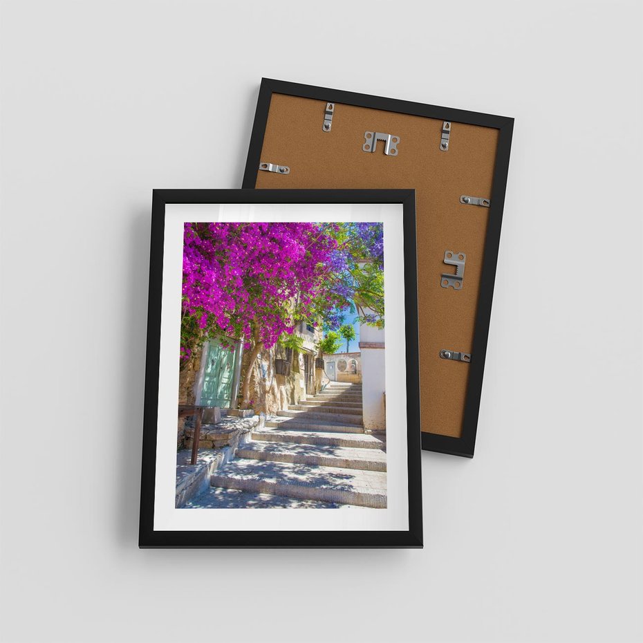 Plakat w ramie 30x40 - Urok Zaklętej Przestrzeni - uliczka, perspektywa - rama czarna