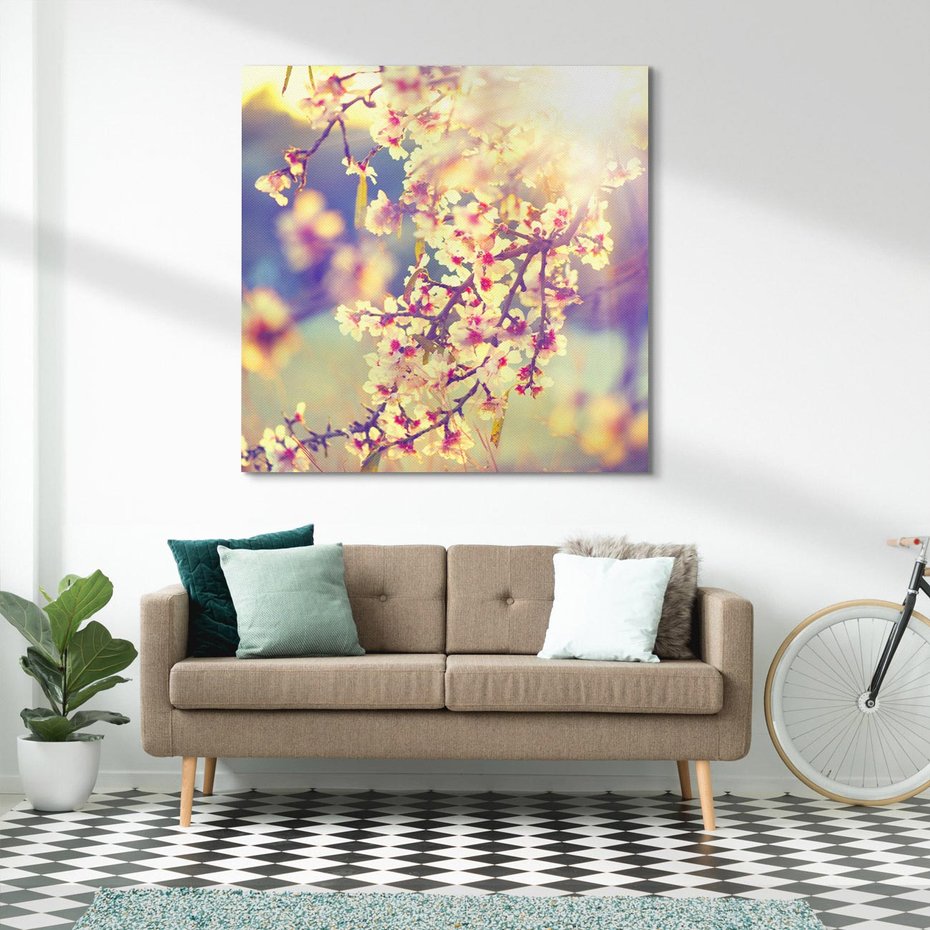 Obraz na płótnie 60x60 - Kwiatowa Wiosna - kwiaty, wiosna