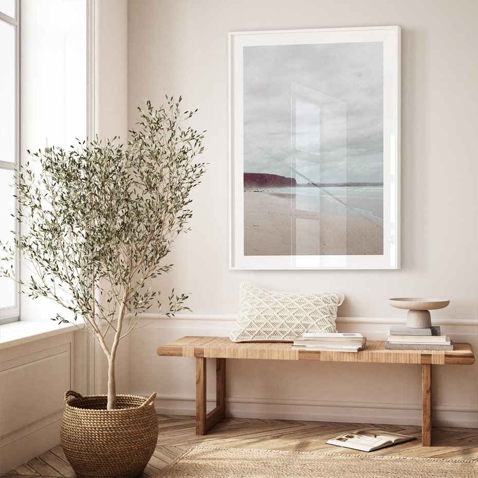 Plakat bez ramy 40x50 - Mglista Plaża - plaża, mglisty krajobraz